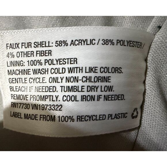 ZARA Multicolor Faux Fur Jacket | Plush | Tan Gray Yellow Short Coat S/M - Picture 6 of 7